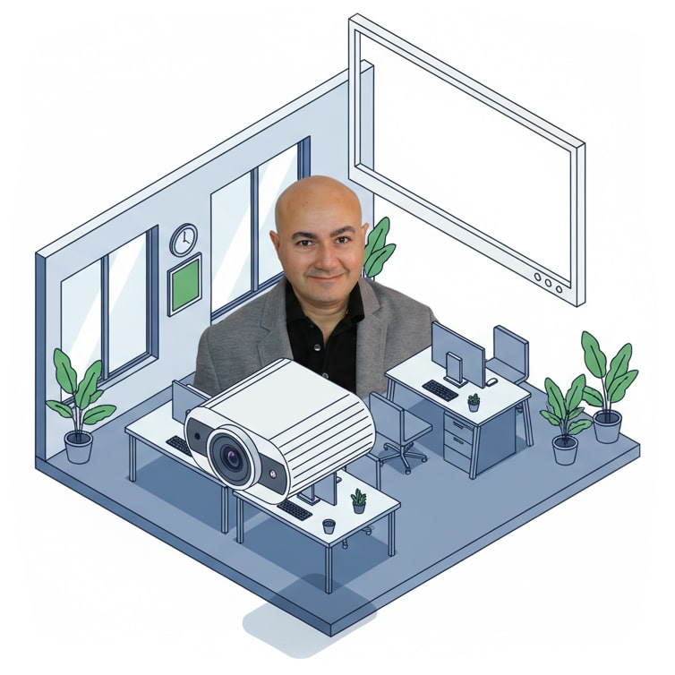 Dani Tadmori Media and Digital Artist behind a Vector Graphic Background