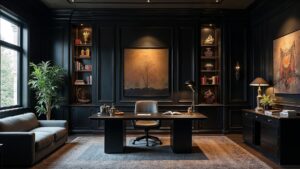 American Art Deco Glass Home Office Medium in size