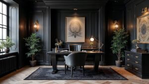 French Art Deco Wood Home Office Medium in size