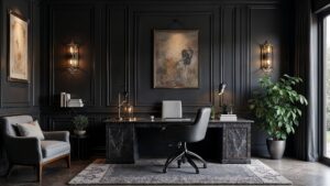 Italian Art Deco Stone Home Office Medium in size