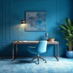 Italian Blue Futurism Metal Home Office