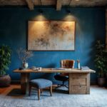 British Blue Medieval Stone Home Office