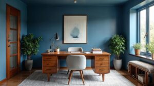 American Mid-Century Wood Home Office Medium in size