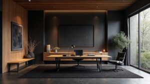 Japanese Modern Bamboo Home Office Medium in size