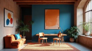 Italian Post-Modern Terracotta Home Office Medium in size