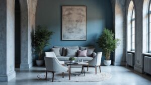 Greek Blue Roman Stone Home Office