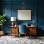 American Blue Tudor Wood Home Office