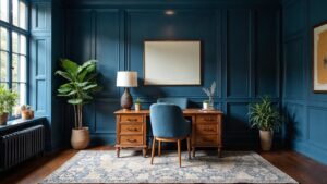 American Tudor Wood Home Office Medium in size