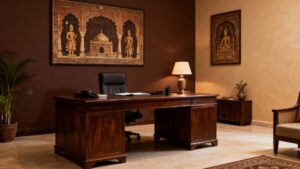 Indian Brown Ancient Plaster Home Office