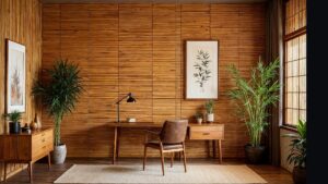 Japanese Modern Bamboo Home Office Medium in size