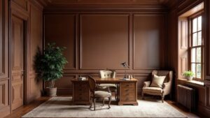 American Tudor Wood Home Office Medium in size