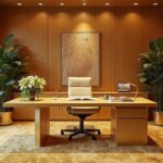 Italian Gold Futurism Wood Home Office