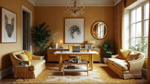 French Modern Textile Home Office Medium in size