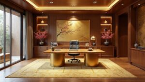 Chinese Modern Wood Home Office Medium in size