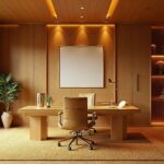 Japanese Gold Modern Bamboo Home Office