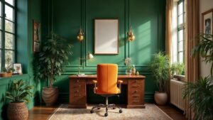 American Art Deco Glass Home Office Medium in size