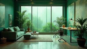 Russian Futurism Glass Home Office Medium in size