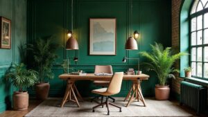 French Gothic Stone Home Office Medium in size