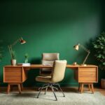 American Green Mid-Century Wood Home Office