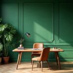 British Green Neoclassical Wood Home Office