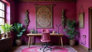 African Ancient Wood Home Office Medium in size