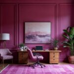 Italian Magenta Futurism Wood Home Office