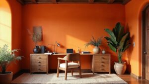 Spanish Colonial Wood Home Office Medium in size