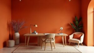 Italian Post-Modern Terracotta Home Office Medium in size