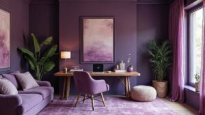 Middle Eastern Purple Post-Modern Textile Home Office