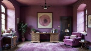 British Purple Medieval Stone Home Office