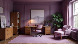 American Mid-Century Wood Home Office Medium in size