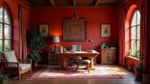 African Ancient Wood Home Office Medium in size