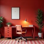 American Red Modern Metal Home Office