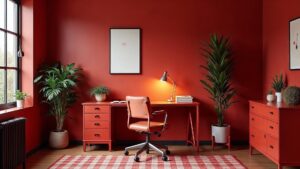 American Red Modern Metal Home Office