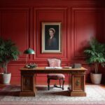 Italian Red Post-Modern Terracotta Home Office