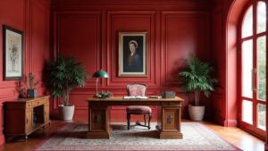 Italian Red Post-Modern Terracotta Home Office
