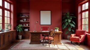 Greek Red Roman Stone Home Office