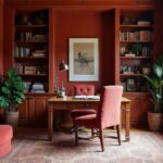 American Red Tudor Wood Home Office