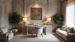 Indian Silver Ancient Plaster Home Office