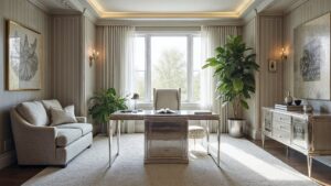 American Art Deco Glass Home Office Medium in size