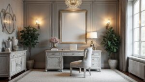 French Art Deco Wood Home Office Medium in size