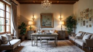 Spanish Silver Colonial Wood Home Office