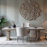 Italian Silver Futurism Wood Home Office