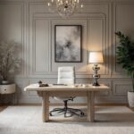 American Silver Mid-Century Wood Home Office