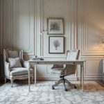 French Silver Modern Textile Home Office