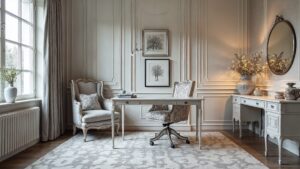 French Silver Modern Textile Home Office