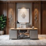 Chinese Silver Modern Wood Home Office