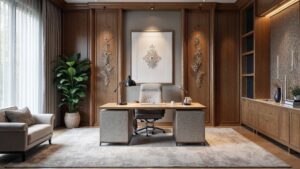 Chinese Silver Modern Wood Home Office