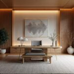 Japanese Silver Modern Bamboo Home Office