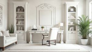 Italian Art Deco Stone Home Office Medium in size